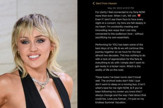 Miley Cyrus Anuncia Que Se Retira Oficialmente De Los Escenarios