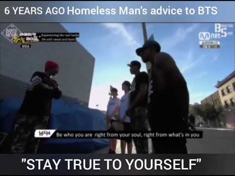 BTS: a Homeless man giving advice to BTS 6 YEARS AGO