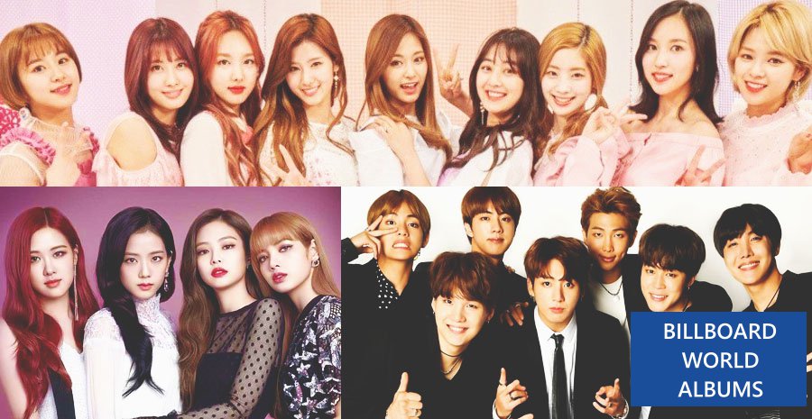 K-pop bands BTS, TXT, TWICE, BLACKPINK, SEVENTEEN, and LOONA fly high on  Billboard World Albums Chart