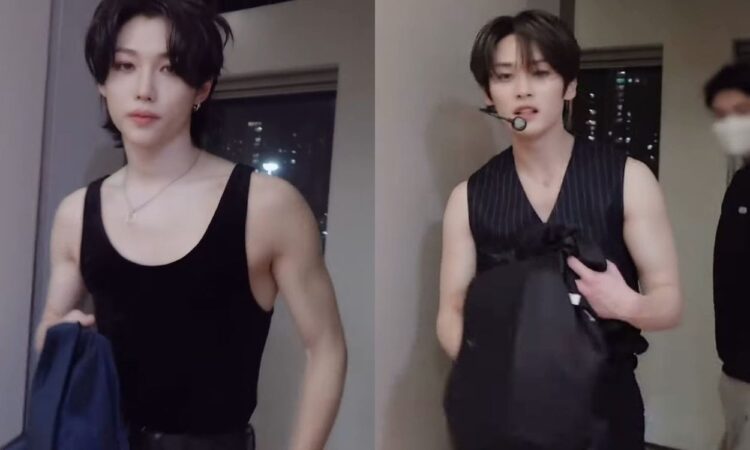 Stray Kids' Felix and Lee Know showed off their toned arms, delighting fans