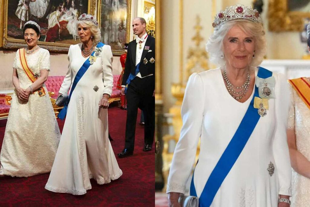 Queen Camilla Parker dazzles at Japanese state banquet with King ...