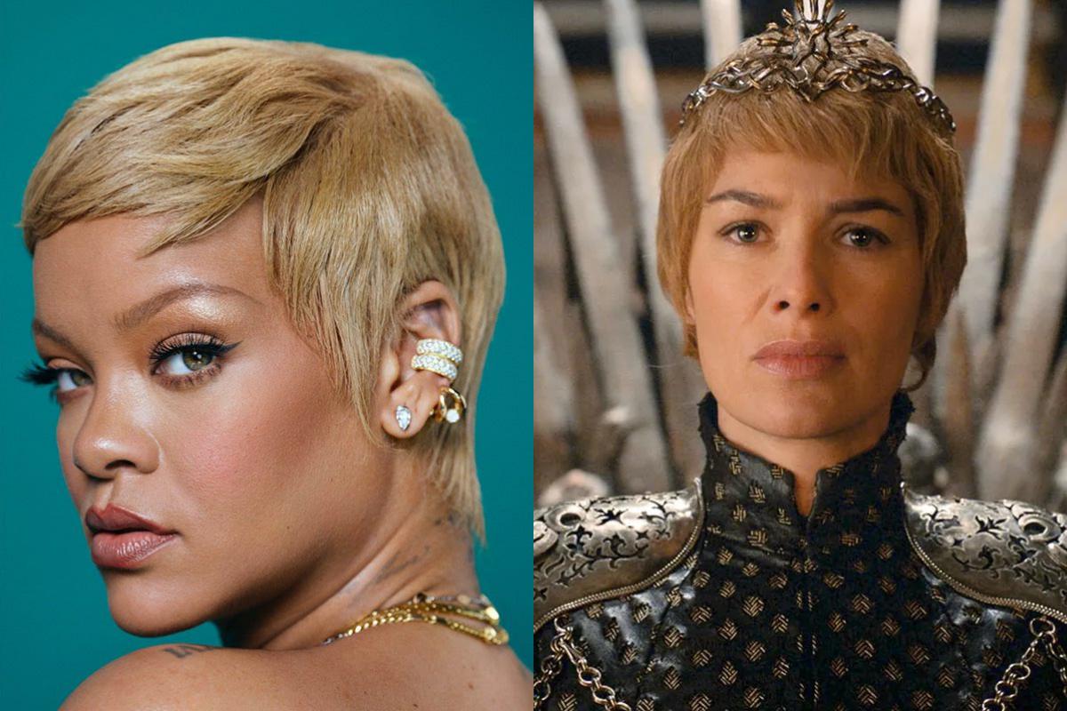 Rihanna debuts a new look for her United States brand, looking similar to Game of Thrones' Cersei Lannister