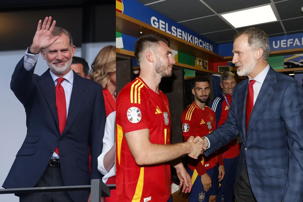 This is how King Felipe VI welcomes the Spanish national team after winning Euro 2024