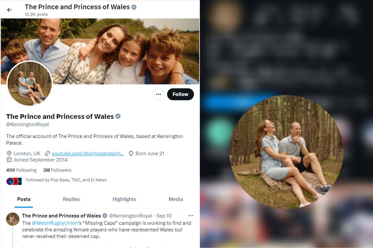 Prince William and Kate Middleton updated their social networks profile