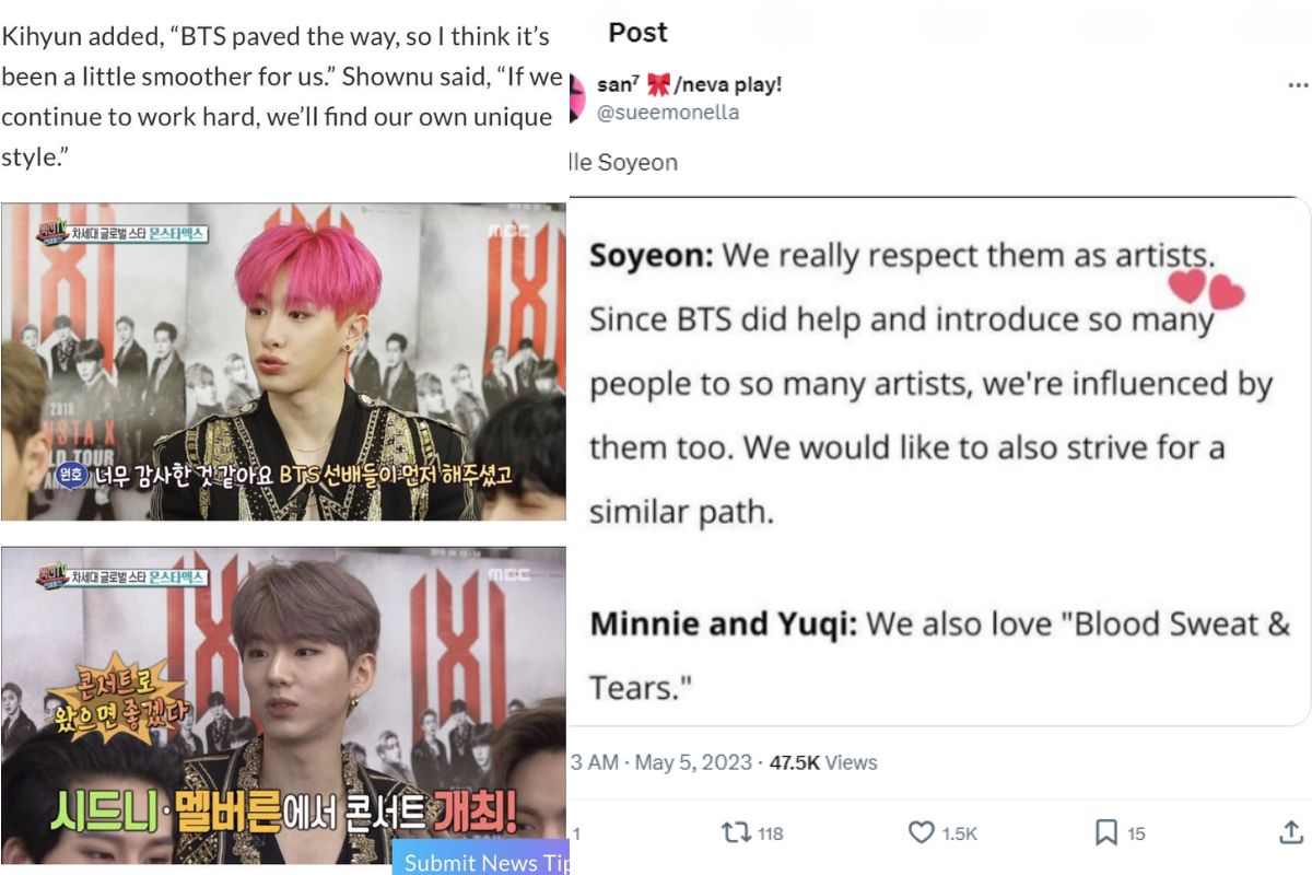 These idols support the BTS paved the way statement