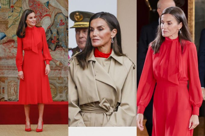 Queen Letizia of Spain slays with a red-hot cut-out dress