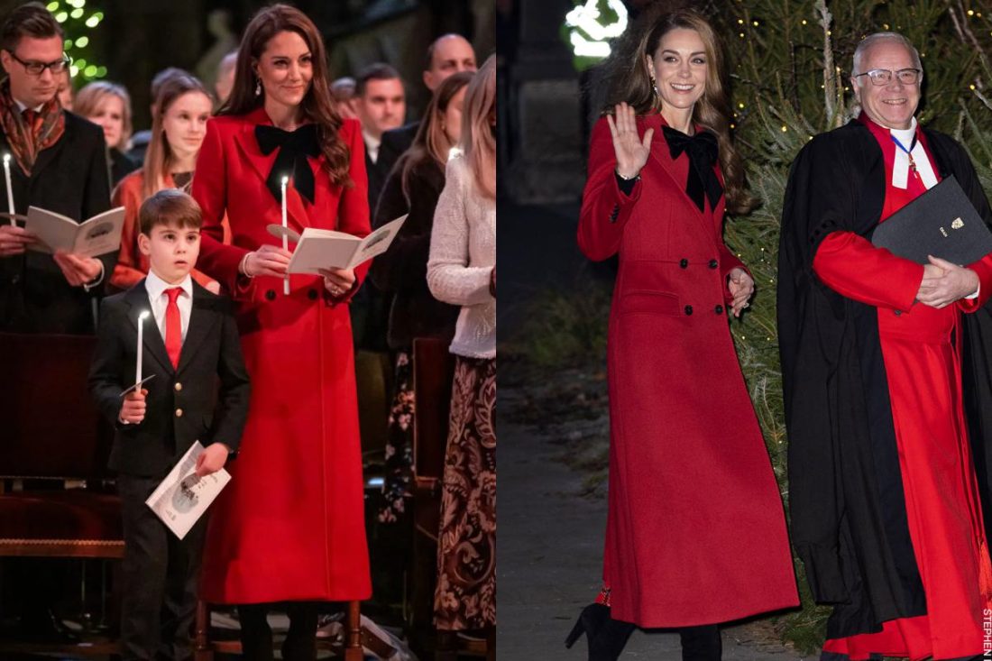 Kate Middleton shines at Christmas Carol service in red