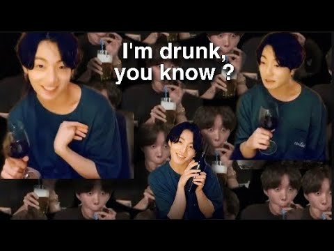 Jungkook being drunk on vlive because it has been one year ( crack )