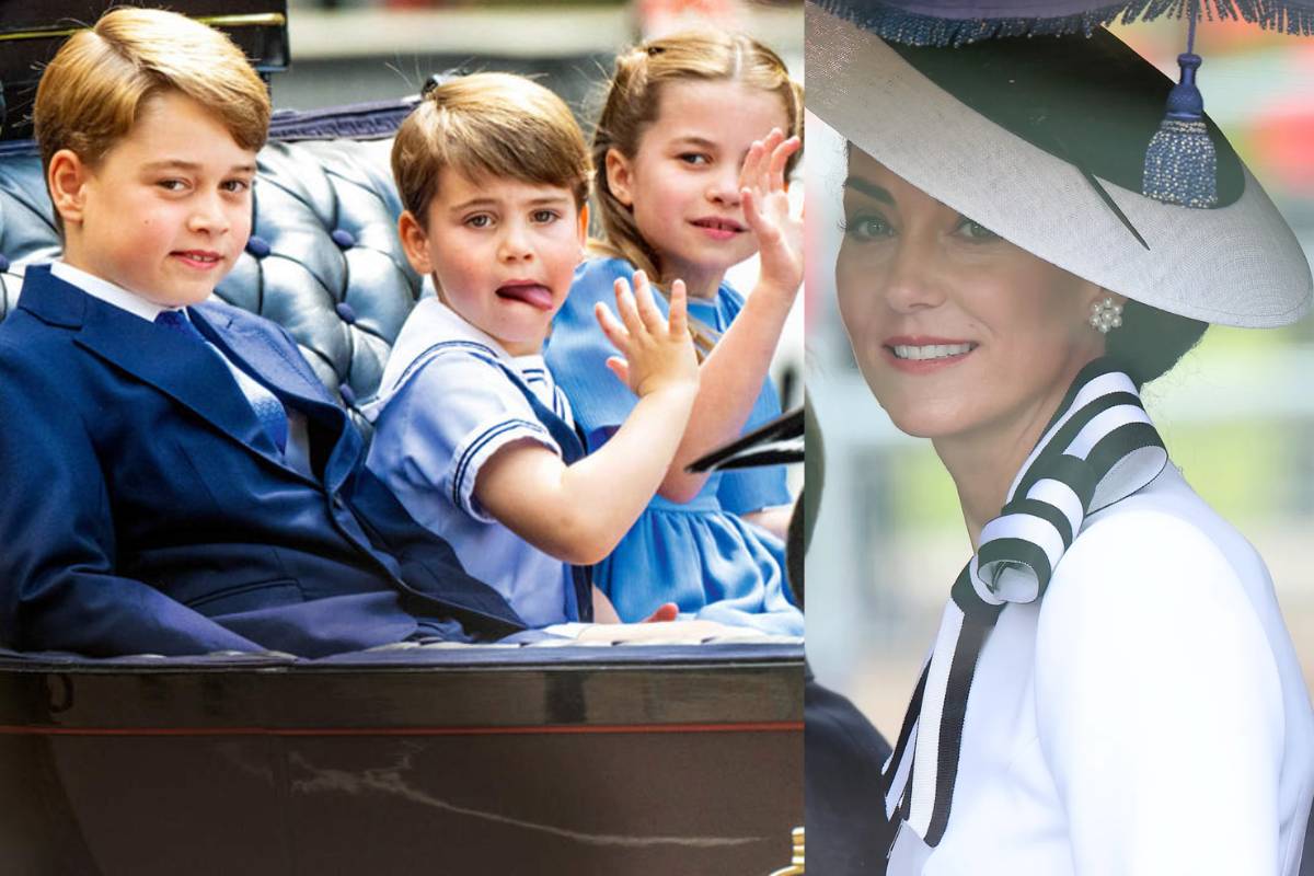 Los príncipes George, Louis y Charlotte son los escuderos de Kate Middleton durante su reaparición