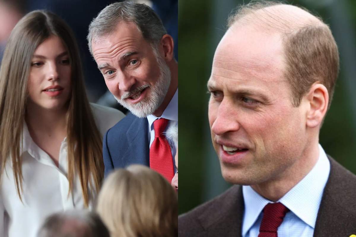 El rey Felipe VI y la infanta Sofía se dan un caluroso saludo con el príncipe William en la final de la Eurocopa