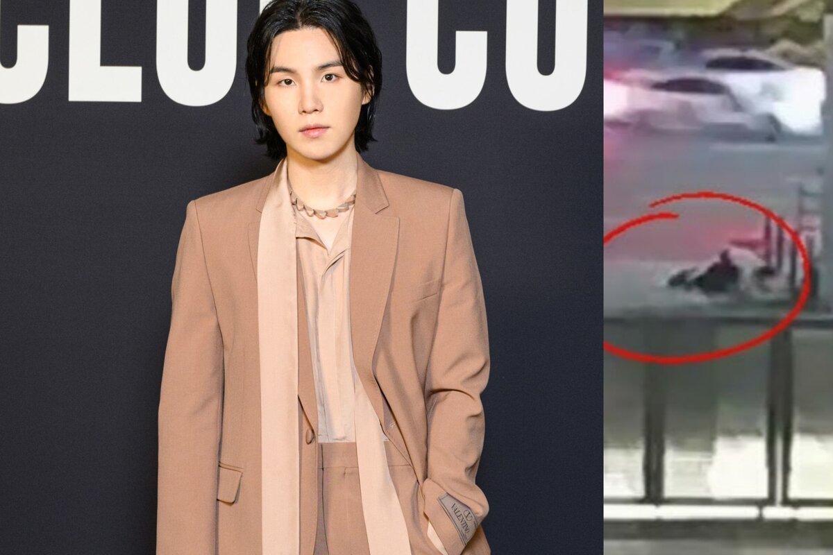 El momento exacto en el que Suga de BTS se cae de su scooter por conducir ebrio (VIDEO)