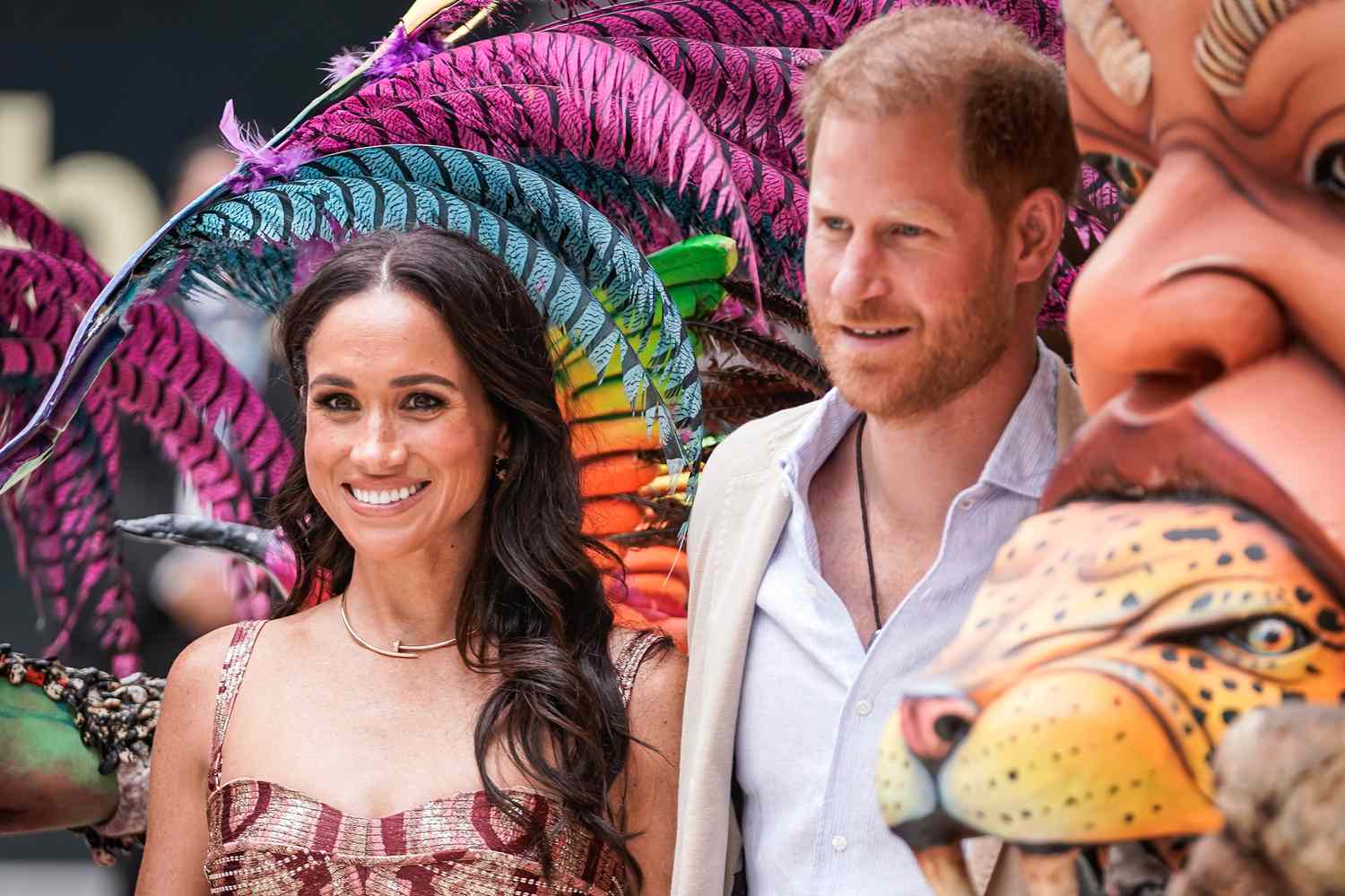 El príncipe Harry y Meghan Markle asistieron a un evento cultural en su primer día en Colombia