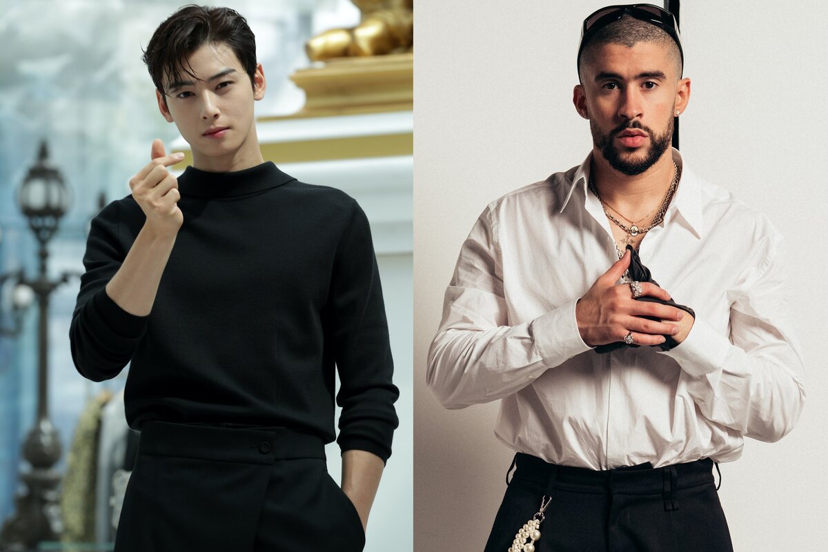 Cuando Cha Eunwoo de Astro y Bad Bunny estuvieron juntos en el desfile de Dior en París